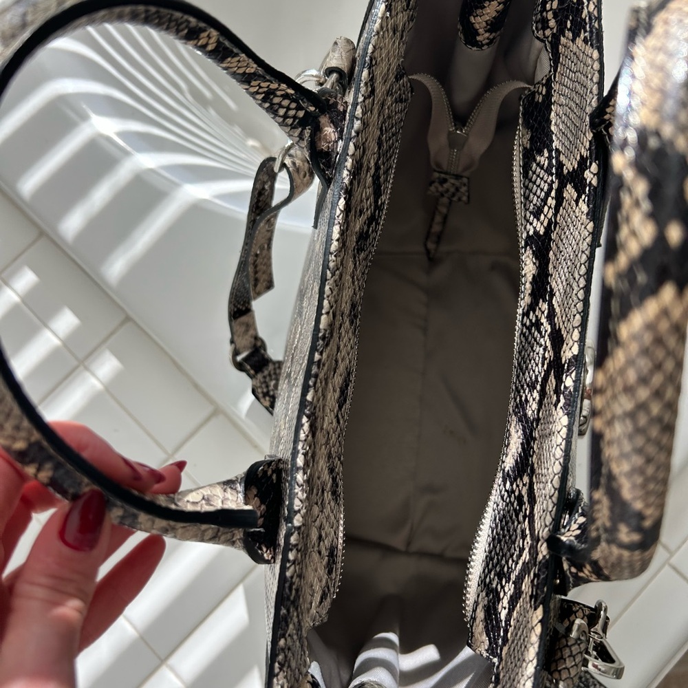 Valentino Black And Cream Python Pattern Tote - image 7